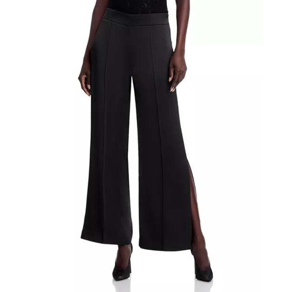 Elie‎ Tahari Heritage Womens Black Wide Leg Side Slit Trousers Size 12 NEW